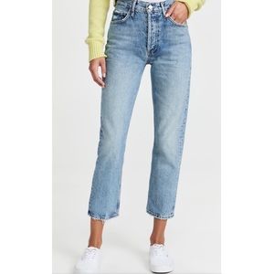 AGOLDE Riley High Rise Straight Crop Jeans